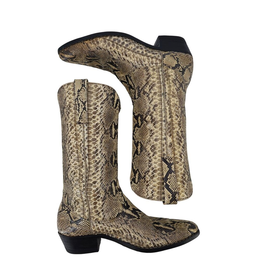 Full Exotic Python Snakeskin Mens 10D Custom Cowb… - image 9